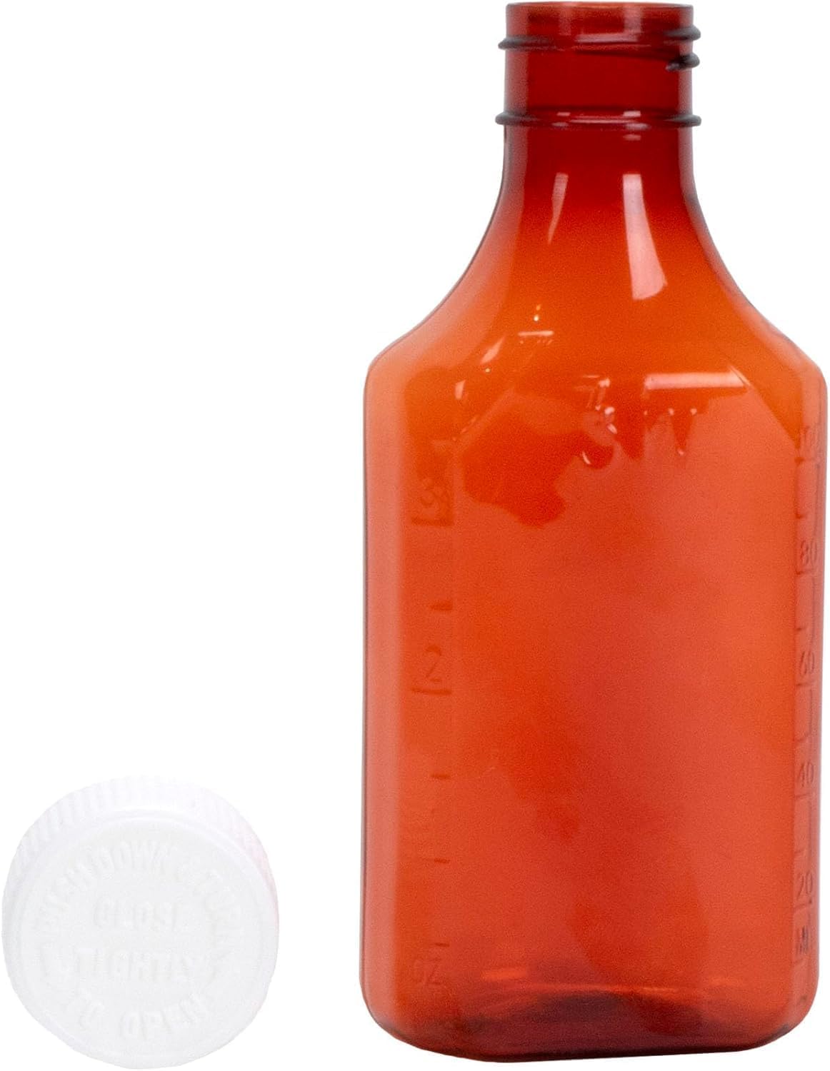 Plastic Amber Oval Liquid Medicine Bottles, 4oz, 200 Count, Child Resistant Cap/Safety Lid, Pharmacy Prescription Dispensing Bottle