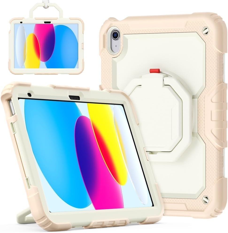 Generic case Compatible with iPad Pro 11-in(3rd Generation 2021) (Color : Rose Gold) Premium Stand Triple Layer Full Hard Case Silicon Cover with Shoulder Strap