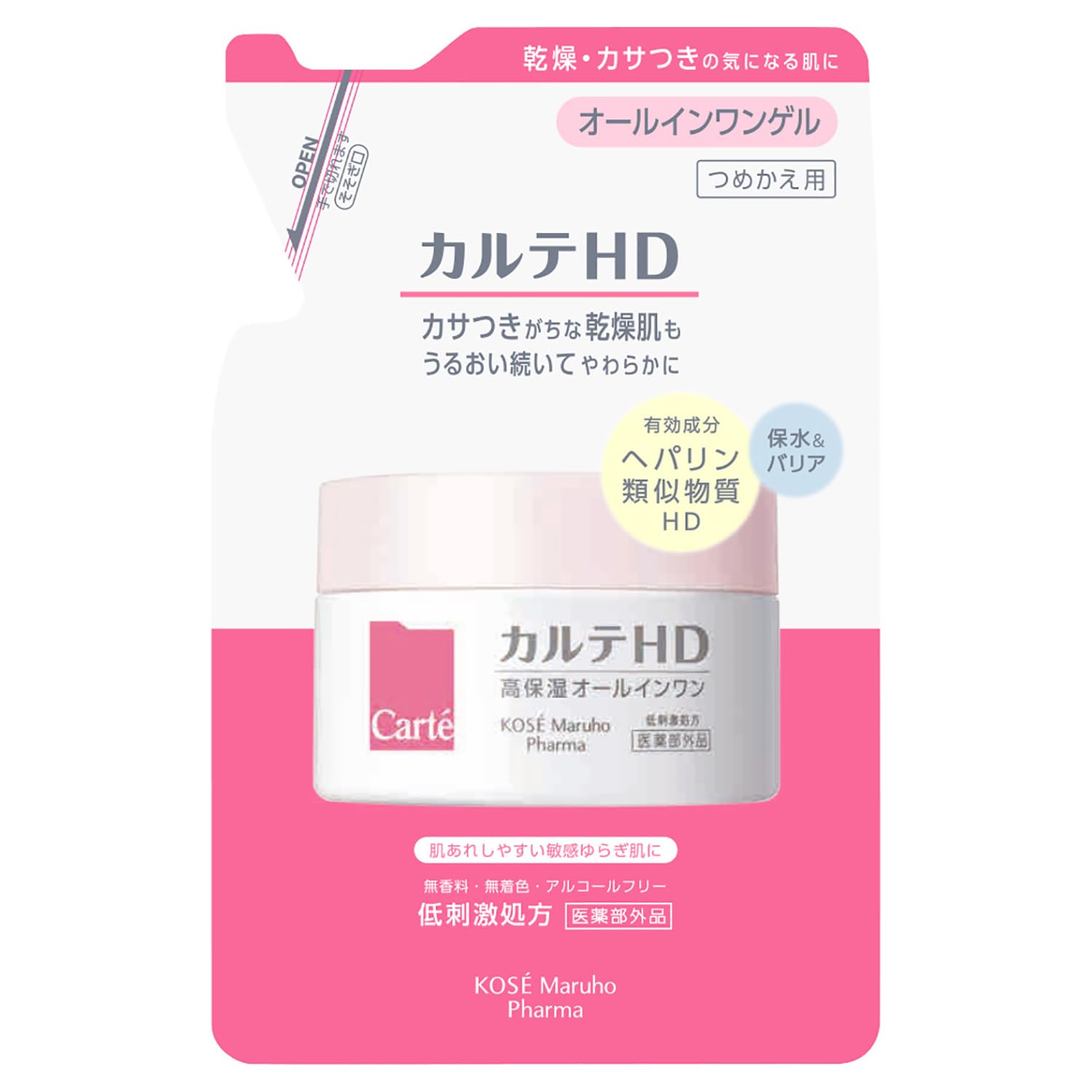 カルテHD 【医薬部外品】 モイスチュア インストール つめかえ用 90g オールインワン ジェル ヘパリン類似物質 モイスチャライジング コーセー ハイドレーティング 乾燥 高保湿 敏感肌 低刺激 無香料 無着色