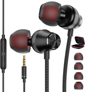 Wired Earbuds 3.5mm Jack with Microphone Soft Small-Ear Earphones
