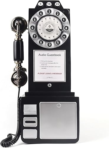 Libro de invitados de audio para boda con diseño vintage, registro personalizado de mensajes de audio para bodas, fiestas y reuniones, color negro