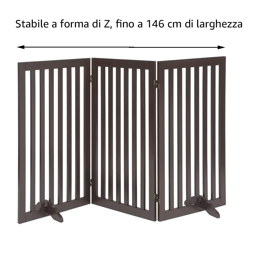 unipaws Puerta de pie para mascotas de 36 pulgadas de alto para perros y gatos, puertas altas de madera para puerta, escaleras, valla plegable para mascotas para la casa, barrera expandible para