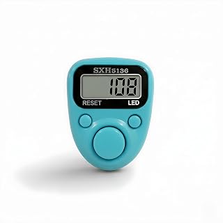 Digital Hand Tally Counter, Green, LED Display, with Reset Button (Model No-512) (Sky Blue)