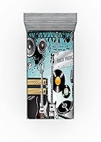 Vista 172 de Ambesonne - Sábana bajera ajustable multicolor, en colores y tres tamaños Azul y gris