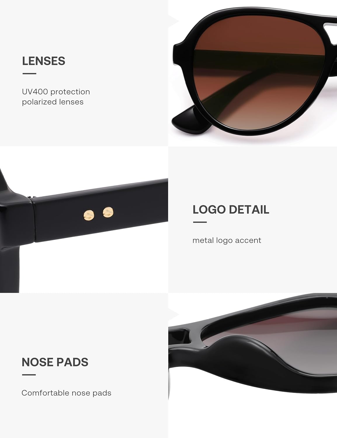 SOJOS Retro Aviator Polarized Sunglasses for Women Men Vintage 70s Style UV Protection Womens Mens Sun Glasses SJ2646 - Image 4