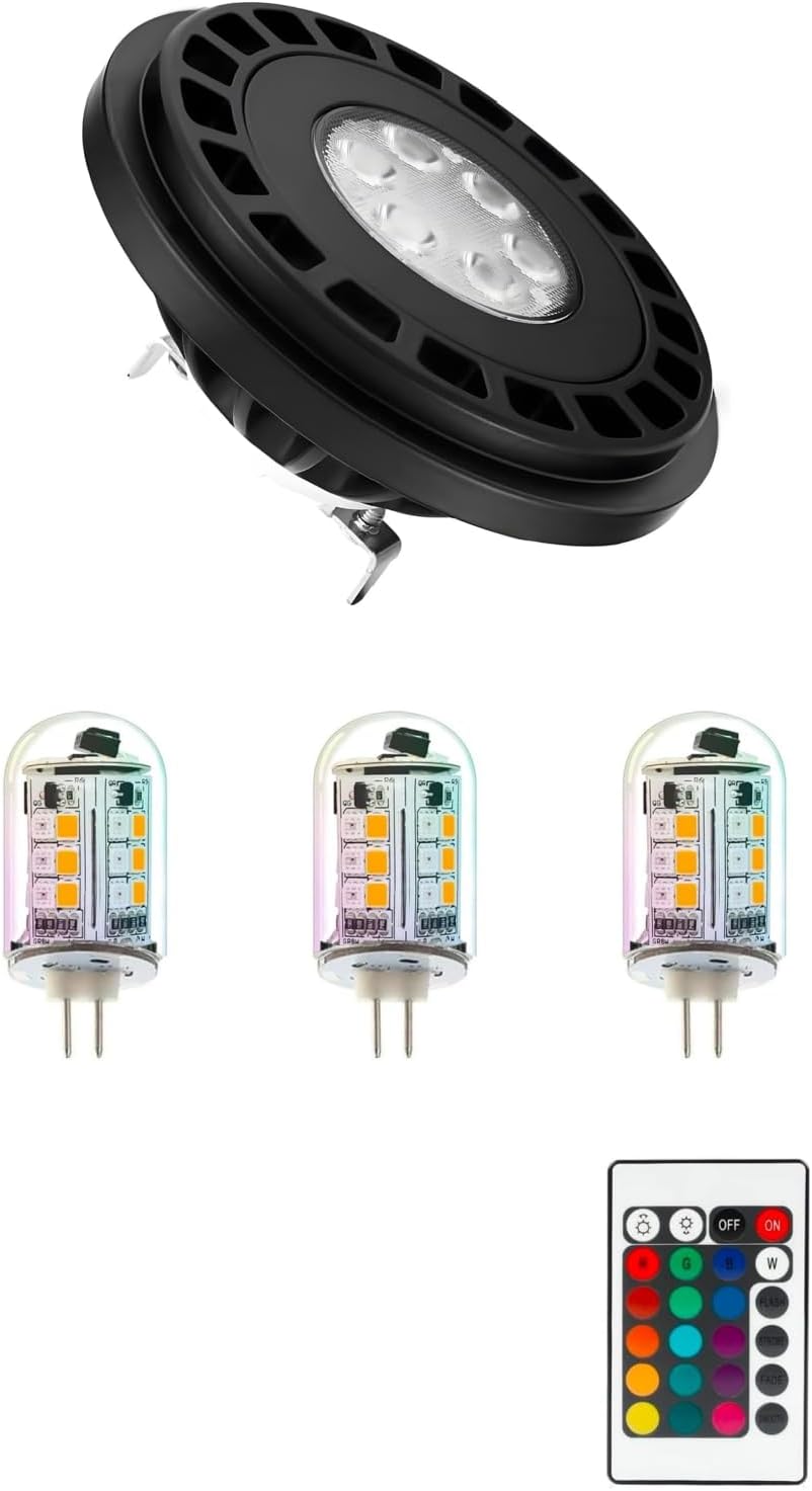 PAR36 LED Landscape Light Bulb 10W and RGB T3 G4 Bi-pin LED Bulbs 12V Color Changing