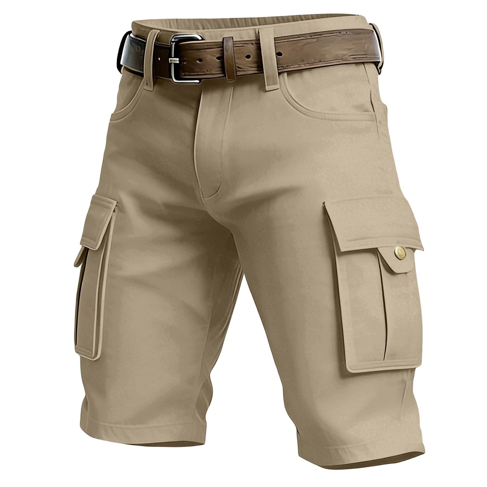 Cargo-Shorts für Herren, lockere Passform, Outdoor-Workout, mit Taschen, einfarbig, lässig, Übergröße, weites Bein, Denim, gerades Bein, Fitnessstudio, niedrige Leibhöhe