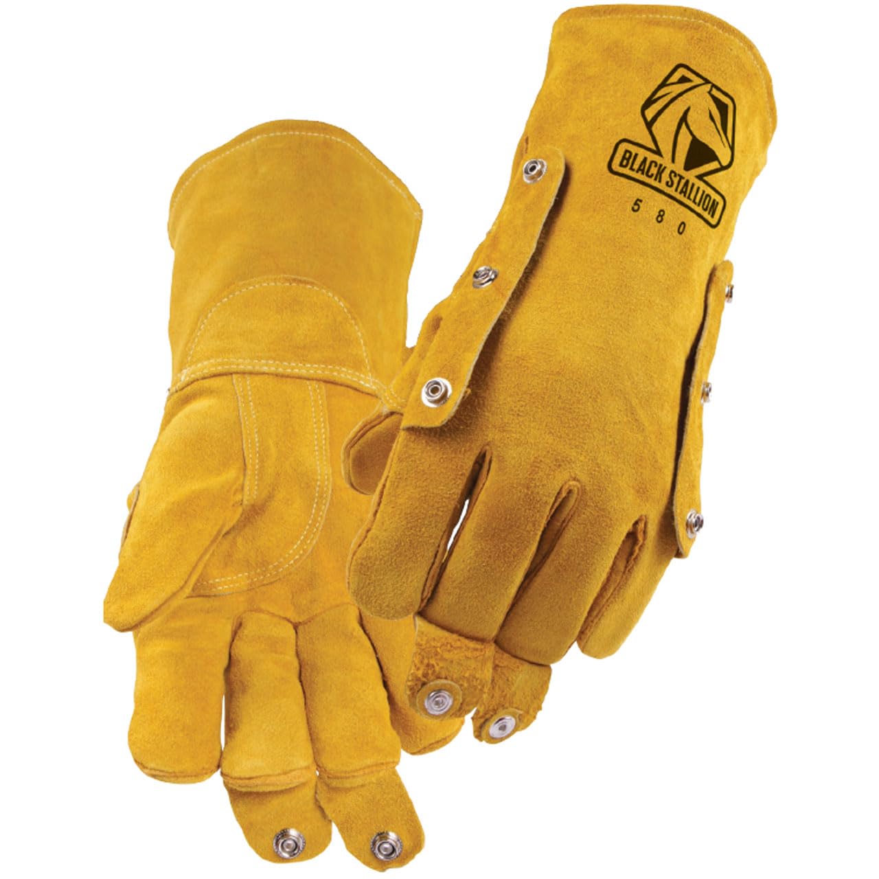 Black Stallion 580L FluxGuard Premium Cowhide Stick Welding Gloves - Large