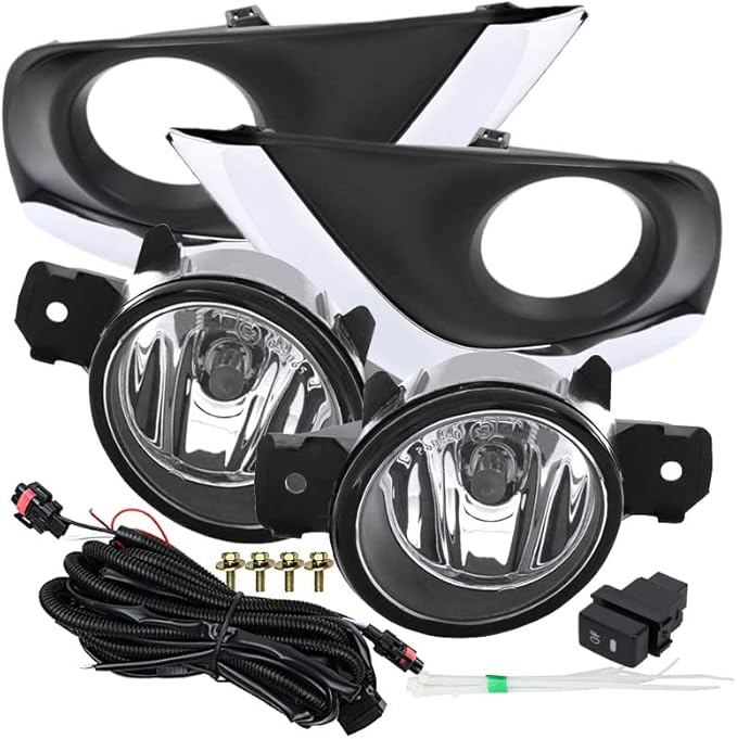 UFRAME Fog Light Kit for 2015–2017 Nissan Versa Sedan with Bezels Wiring Switch and Bulbs