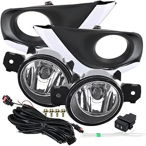 UFRAME Compatible with 2015 2016 2017 Nissan Versa Sedan Halogen Fog light Kit w/Bezels/Wiring/Switch/Bulbs (Will Not Fit 4 Door Hatchback Model)