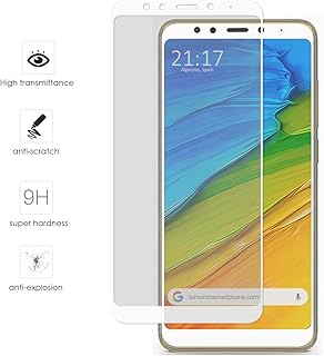 Tumundosmartphone Protector Cristal Templado Frontal Completo Blanco para XIAOMI REDMI 5 Plus Vidrio