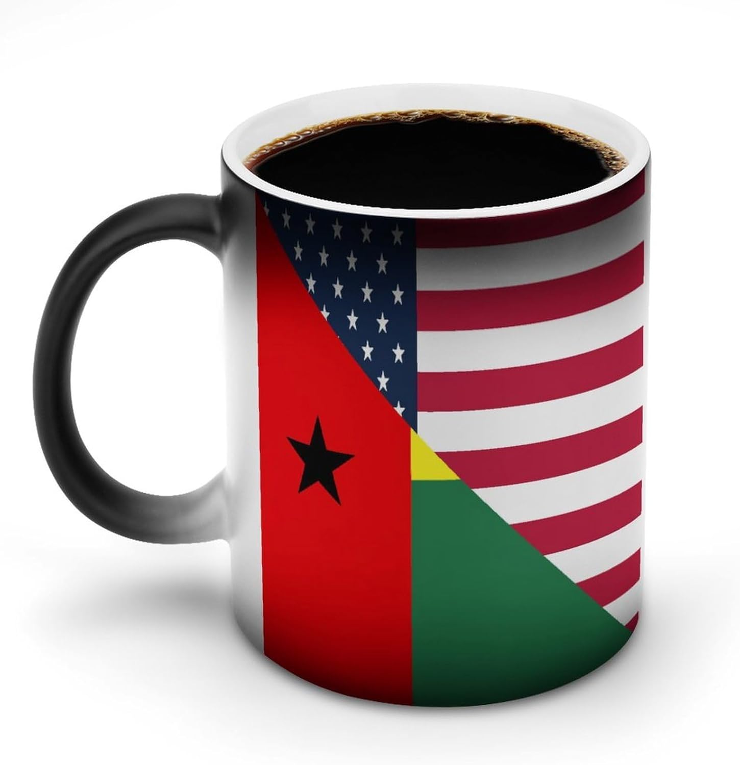 U.S. And Guinea Bissau Flag Funny Color Changing Coffee Mug Ceramic Magic Cup Personalized Discoloration Tea Mugs
