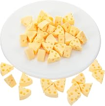 50PCS Mini Resin Cheese Charms, Fake Cheese Cabochons, Yellow Cheeses Figurines for DIY Crafts, Keychains, Phone Decor