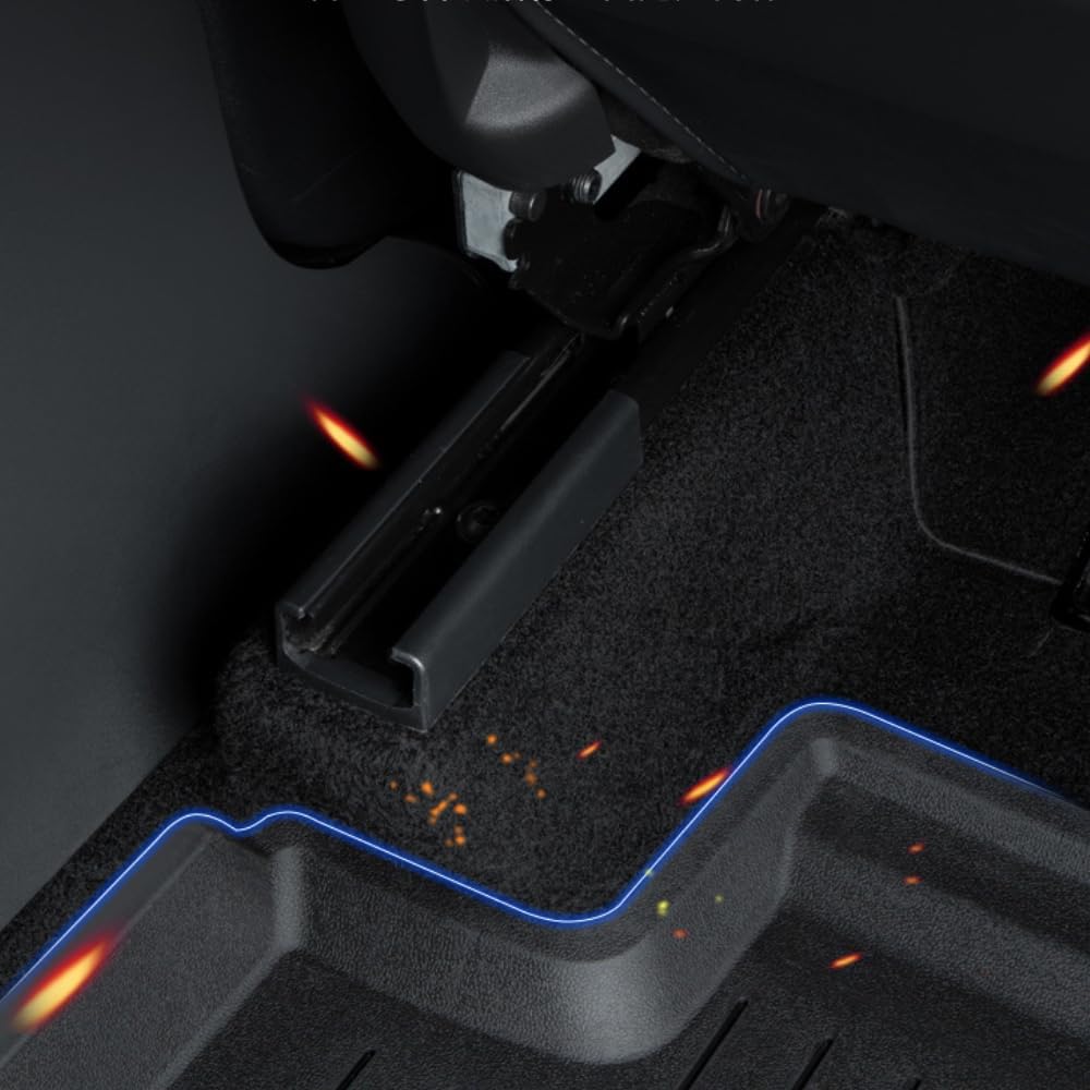 Floor Mats for Tesla Model Y 2024 2023 2022 2021 TPE All Weather Protection Floor Mats Set (6 Pieces),Custom Fit Cargo Liner Cargo Trunk Accessories,Heavy Duty Accessories,Black