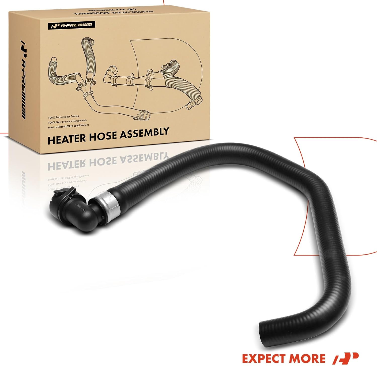 A-Premium Inlet HVAC Heater Hose Pipe Line Assembly with Clamps Compatible with Volvo S80 1999-2003, S80 2004-2005 2.9L