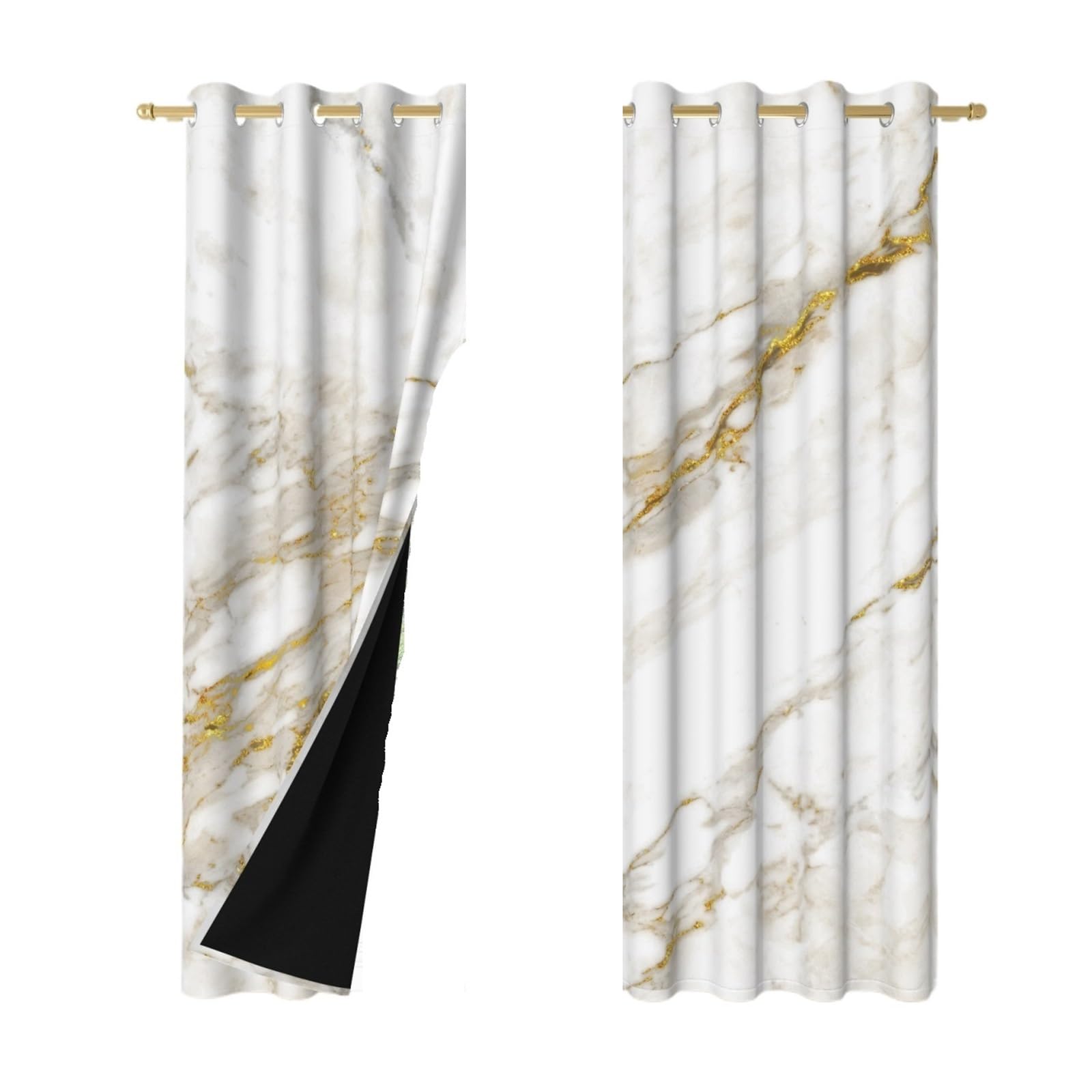 Rideaux occultants en marbre 53x160cm 2 pièces pour salon chic