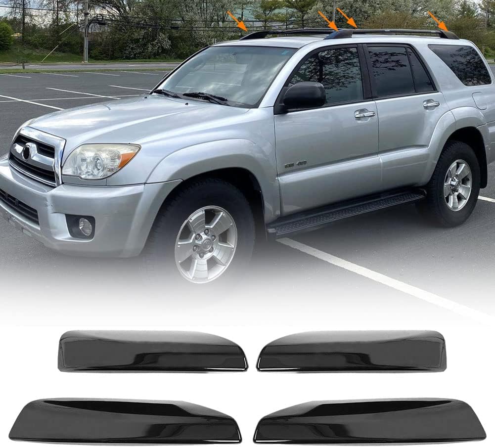 sportuli Black Exterior Roof Rails Rack End Cover Protection Shell Cap Replacement for 2003-2009 T-oyota 4Runner 4WD N210