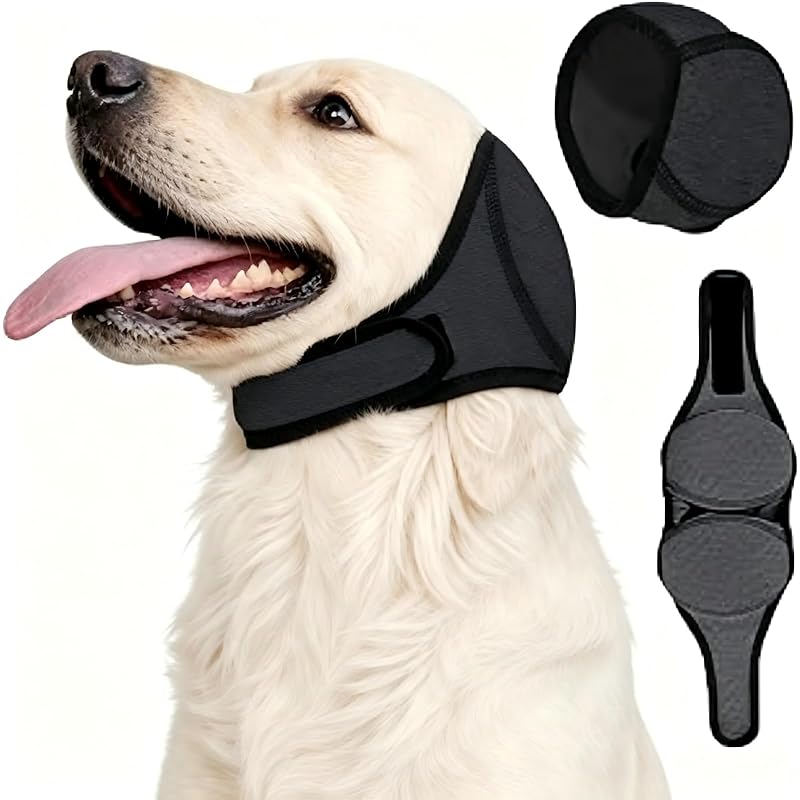 Protetor auricular para cães Grande (L) em tecido impermeável, cinza