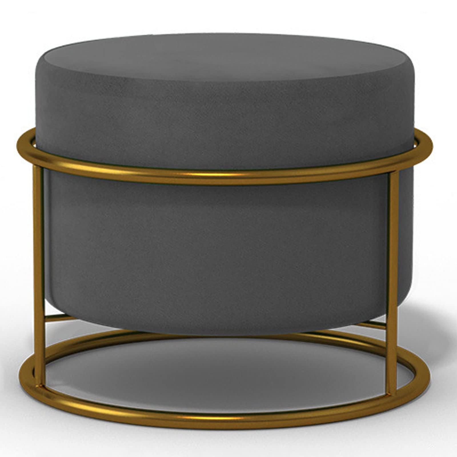 Tabouret à langer rond en tissu LUNEZY repose-pieds de salon avec 2 types de pieds