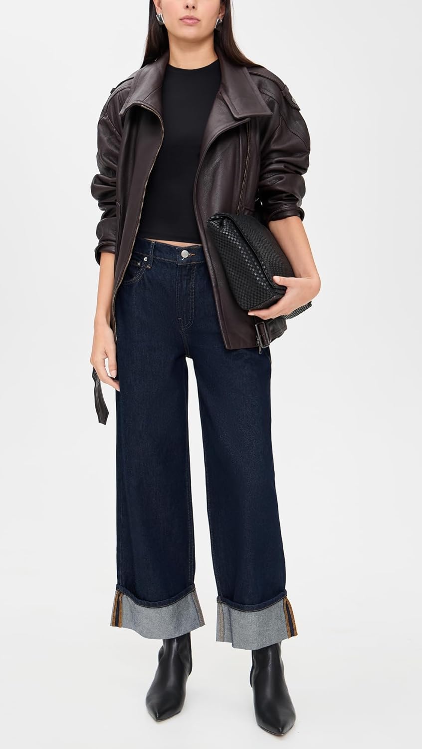 Good American Women's Good Standard Baggy Cuffed Jeans - Image 5