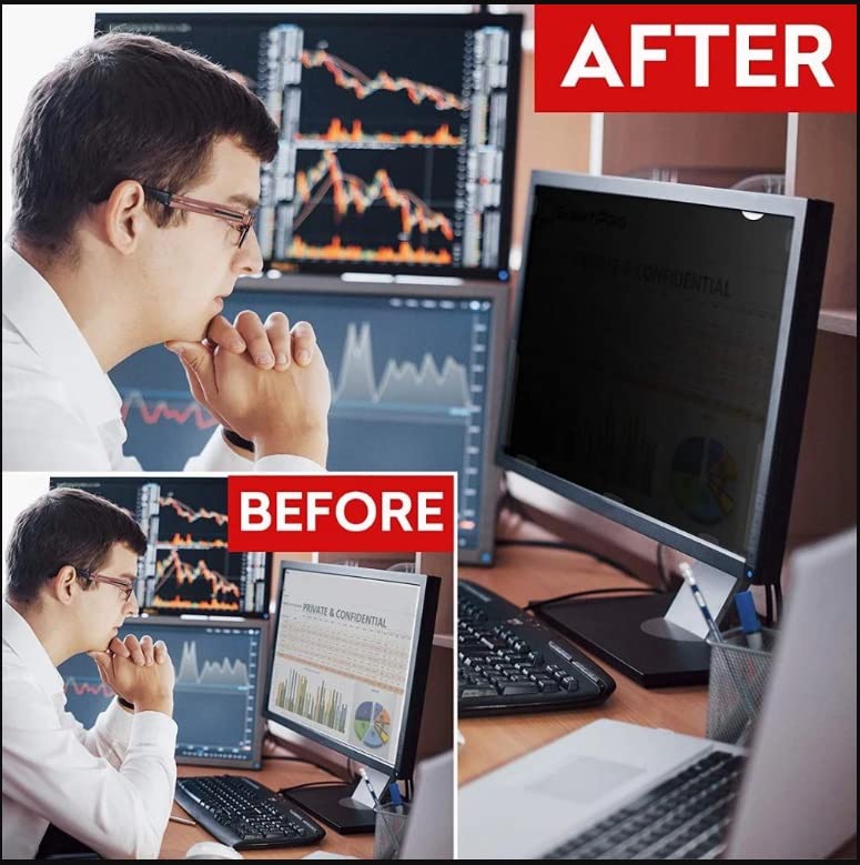 Image of 15.6 Inch Privacy Screen Filter - NO Eye Strain | Anti Blue Light + Anti Glare | No Dry Eyes | Privacy Screen Protector | Easily Removable | (16:9 Aspect Ratio) 345 mm* 194 mm Size.