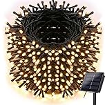 Solar String Lights Outdoor, 98.4ft 300 LED Solar Fairy Lights 8 Modes Waterproof Solar Powered Lights for Garden, Patio, Home, Party, Wedding, Holiday, Tree, Outdoor Decor (Warm White)