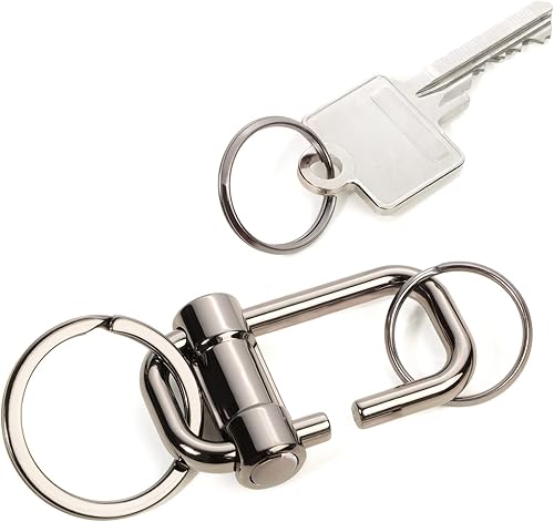 Miniatura 2 de TROIKA LLAVE DE 2 VÍAS KR22-09GM Llavero con 3 anillos para llaves en 2 tamaños Cierre deslizante para facilitar la organización de las llaves