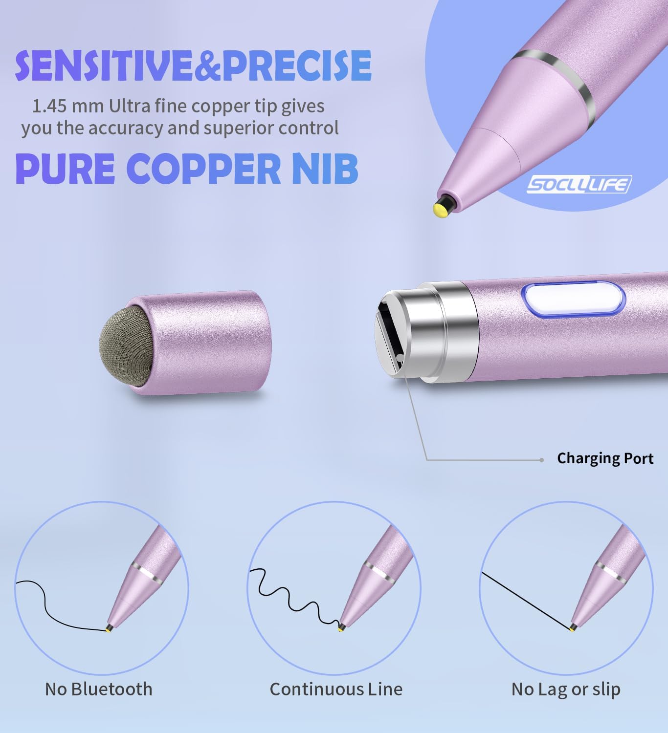 Active Stylus Pens for Touch Screens, Dual Pen Tips for iOS & Android Drawing & Writing, High Precise Digital Pencil for Apple iPhone 15 to 6, iPad Air/Pro/Mini, Phone/Tablet/Samsung/Kindle