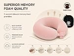 Travel Neck Pillow, Top Memory Foam Pillow for Head Support, Ideal for Airplanes, Cars, and Home Recliners, Adjustable and Soft (Pink)