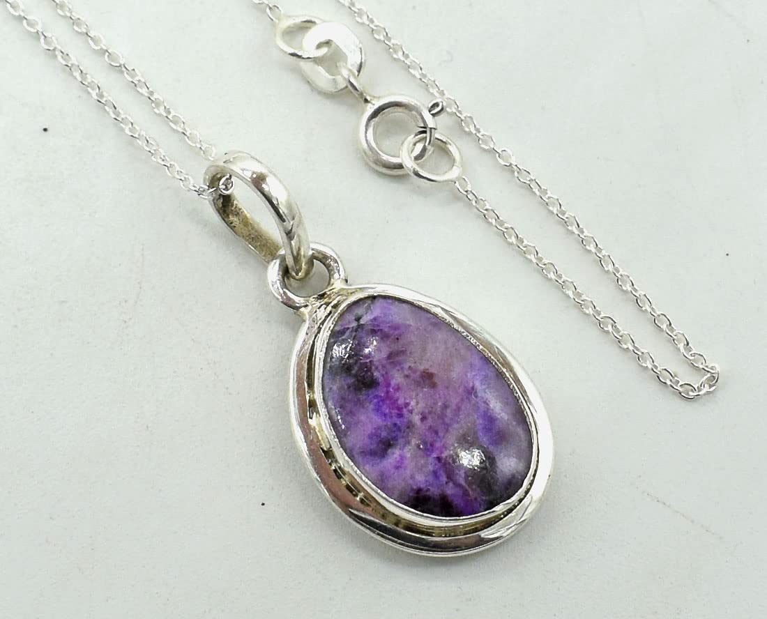 Amazing SUGILITE Crystal Pendant - Sterling Silver, Gemstone Pendant, Crystal Jewelry, Healing Crystals and Stones, Gift For Her - Image 4