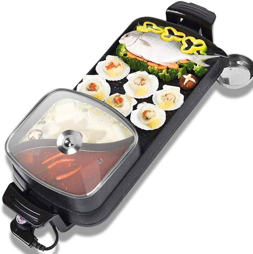 Electric Baking Tray，Multi-Function Barbecue Oven and Hot Pot for 2-12 Person Weekend Family Friend Party