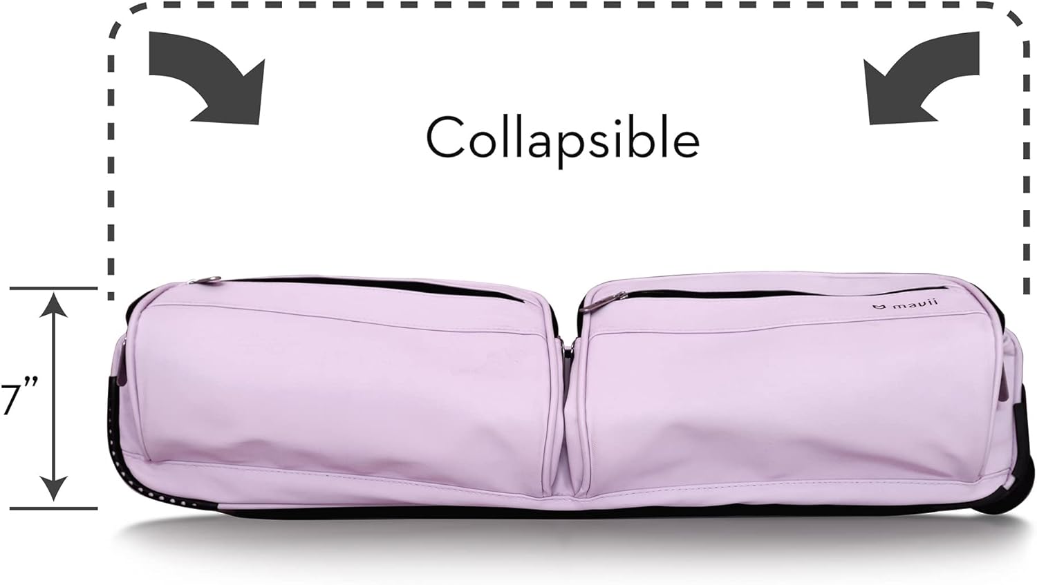 Mavii Dance Bag with Garment Rack, 28 Inch Rolling Duffel, Ideal for Competitions & Travel, Water-resistant/Wipe-clean Fabric, Lightweight Aluminum Rack, Wheeled Upright Luggage, Lavender