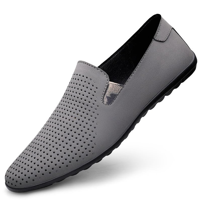 Mens Loafers Shoe Round Toe Suede PU Leather Loafer Shoes Lightweight Slip Resistant Comfortable Prom Party Slip-ons