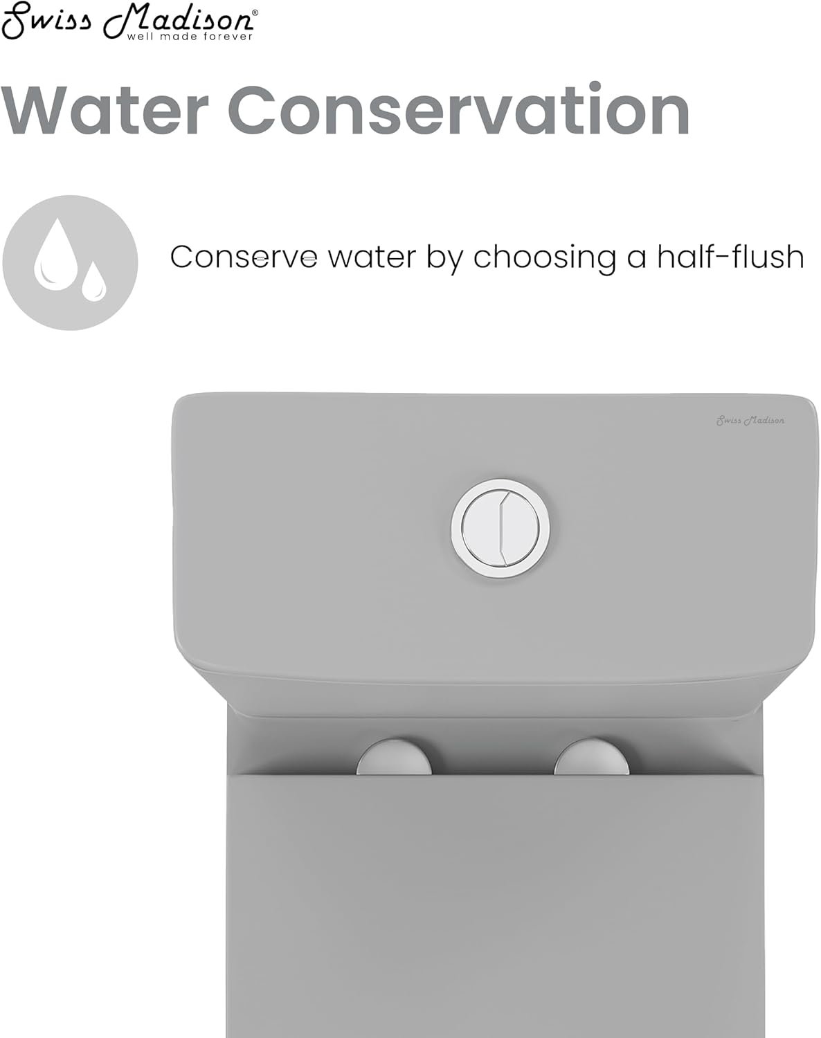 Carre One-Piece Square Toilet Dual-Flush in Matte Gray1.1/1.6 gpf