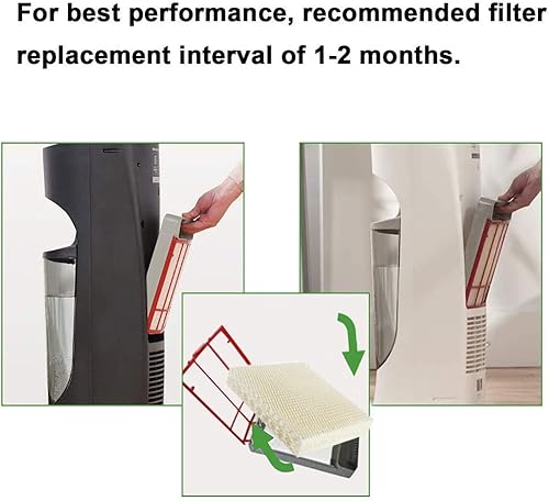 Miniatura 5 de Filtro de absorción de humidificador de repuesto para Honeywell HEV615 y HEV620, compatible con parte # HFT600 (paquete de 8)