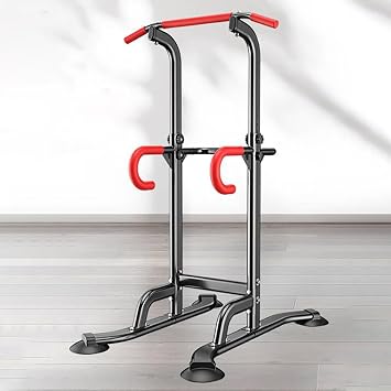 Adjustable Height Multi-Function Fitness Tower, Pull-Up And Dips Station for Home Gym Strength Training Fitness Exercise Equipment