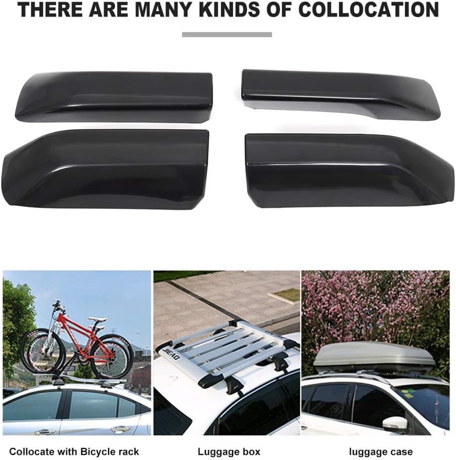 FINDAUTO 4pcs Crossbars Rail Covers Fit for Toyota for 4RUNNER 2010-2021 OE Style Top Rail Roof Rack ABS Rack Rail Covers