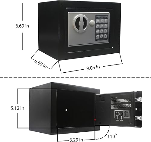 Miniatura 16 de Caja de seguridad digital electrónica con teclado de bloqueo de lujo, para el hogar, oficina, hotel, negocio, joyería, armas, efectivo, Blanco