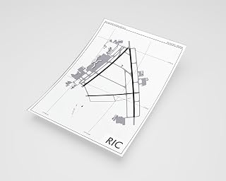 MG Global Modern Poster of Richmond International Airport Ric 1 | 11x17 12x18 16x24 24x36 Minimal Unframed Print | Minimalism Wall Art Gift | Minimalist Home Office Decor