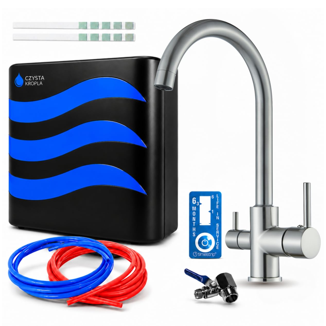 Robinet de cuisine à 3 voies Ari Linko en acier inoxydable avec filtre à ultrafiltration CK