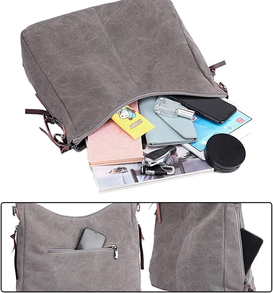 Crossbody Bag for Women Canvas Shoulder Purse Large Capacity Messenger Satchel Tote Handbag