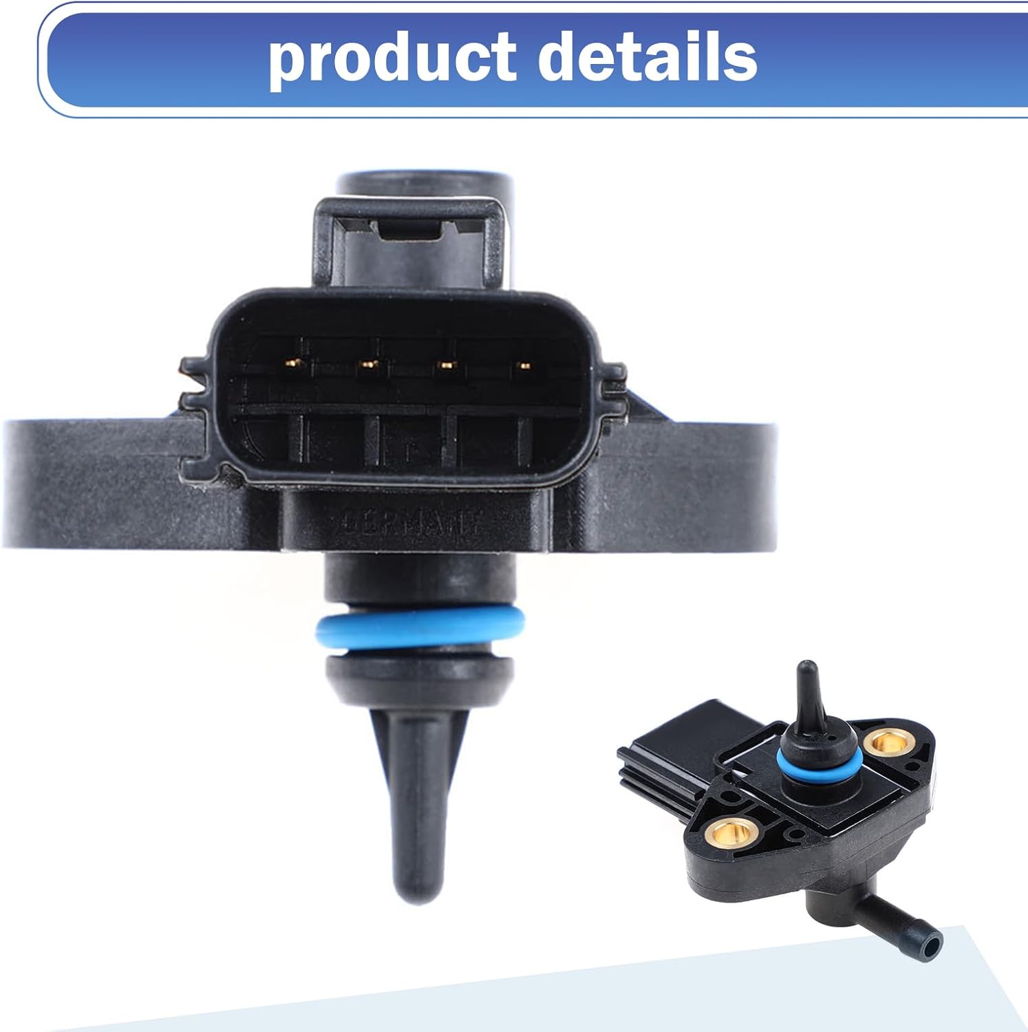 Fuel Pressure Sensor, 3F2E-9G756-AA 0261230093 3F2Z9G756AC Car Sensor Replacement, Compatible with Ford Series (Black)