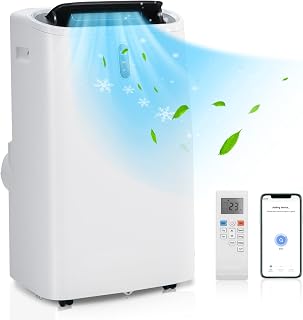DORTALA 14000 BTU Portable Air Conditioner and Heater, 4-in-1 AC Unit with Dehumidifier, Heat, Cool, Fan, Standing AC with WiFi Smart App Control, 24H Timer, Remote Control, Cools up to 700 Sq. Ft