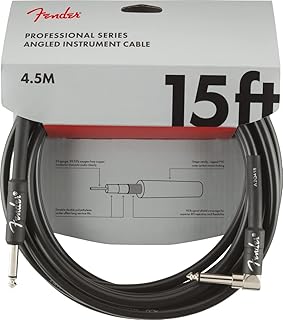 Fender シールドケーブル Professional Series Instrument Cables, Straight/Angle, 15', Black