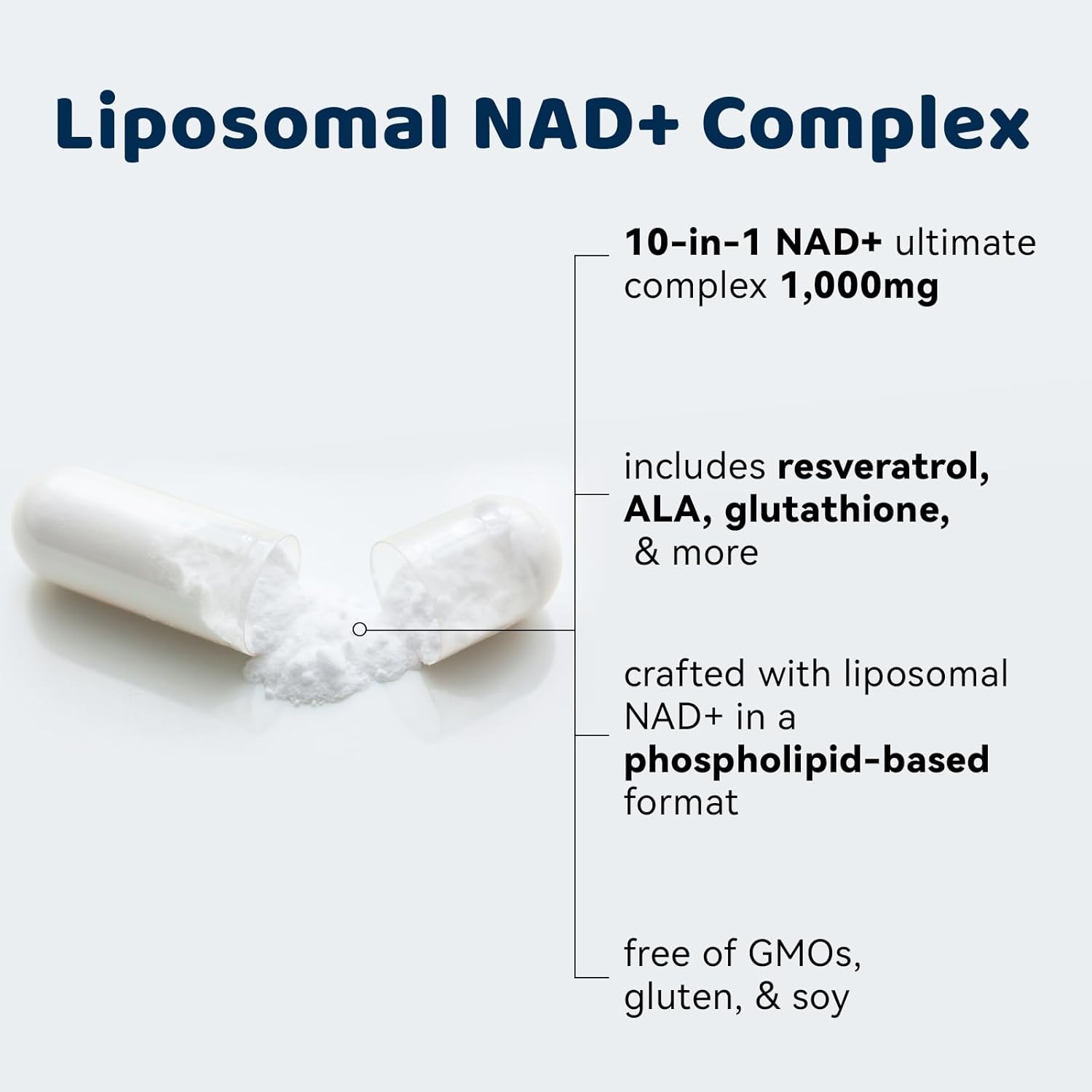 NMN Supplement 1000 mg - Used to delay Aging, Helps with Cell Regeneration, and Increases NAD+ Levels to Enhance Energy Metabolism. NAD Supplement 60 Capsules (30 portions)