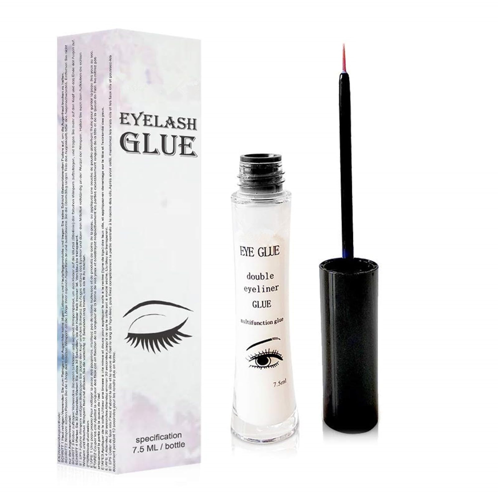 Colla per Ciglia Finte, Eyelash Extension Glue, Asciugatura Rapida, Adesivo per L'estensione delle Ciglia, 7.5ml