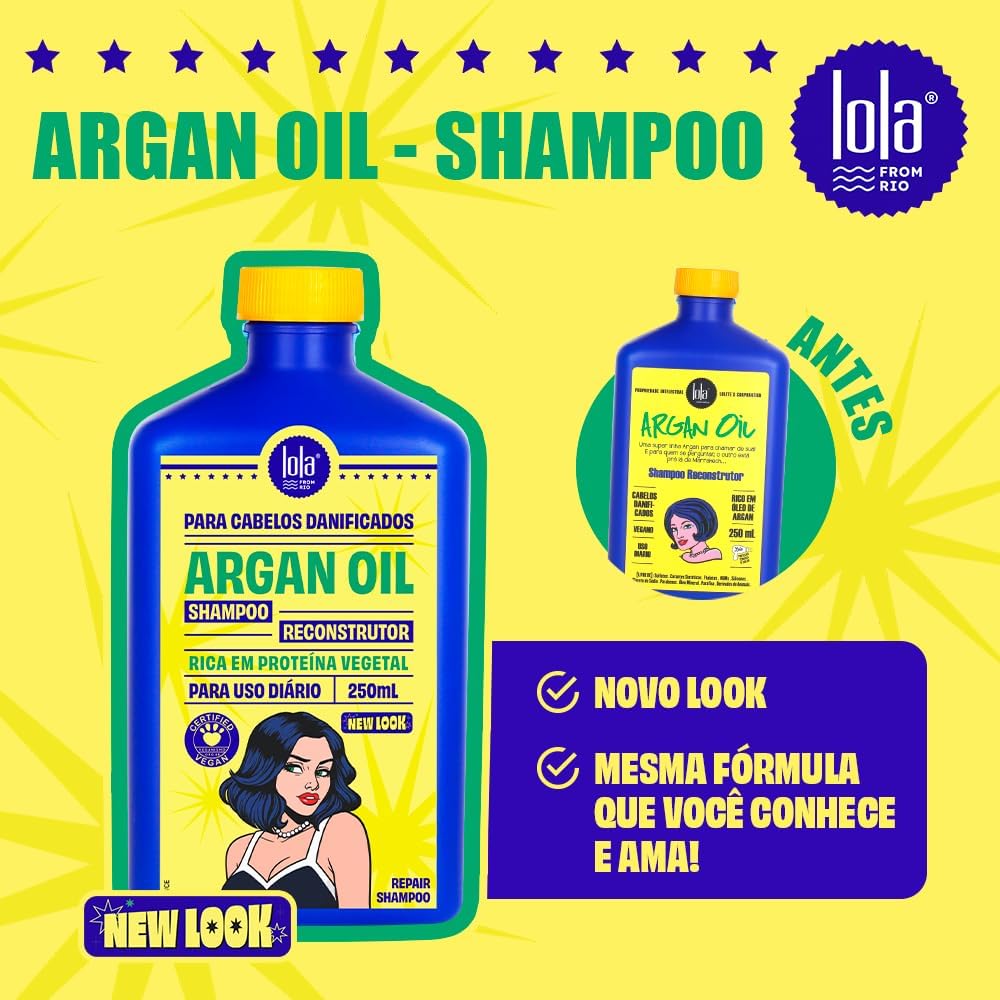 Argan Shampoo Reconstrutor 250ml , Lola Cosmetics