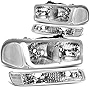 DNA Motoring HL-LB-SIERRA99-CH-CL1 4PCs LED DRL Strip Headlight+Bumper Lamp[99-07 GMC Sierra/Yukon],Chrome Clear