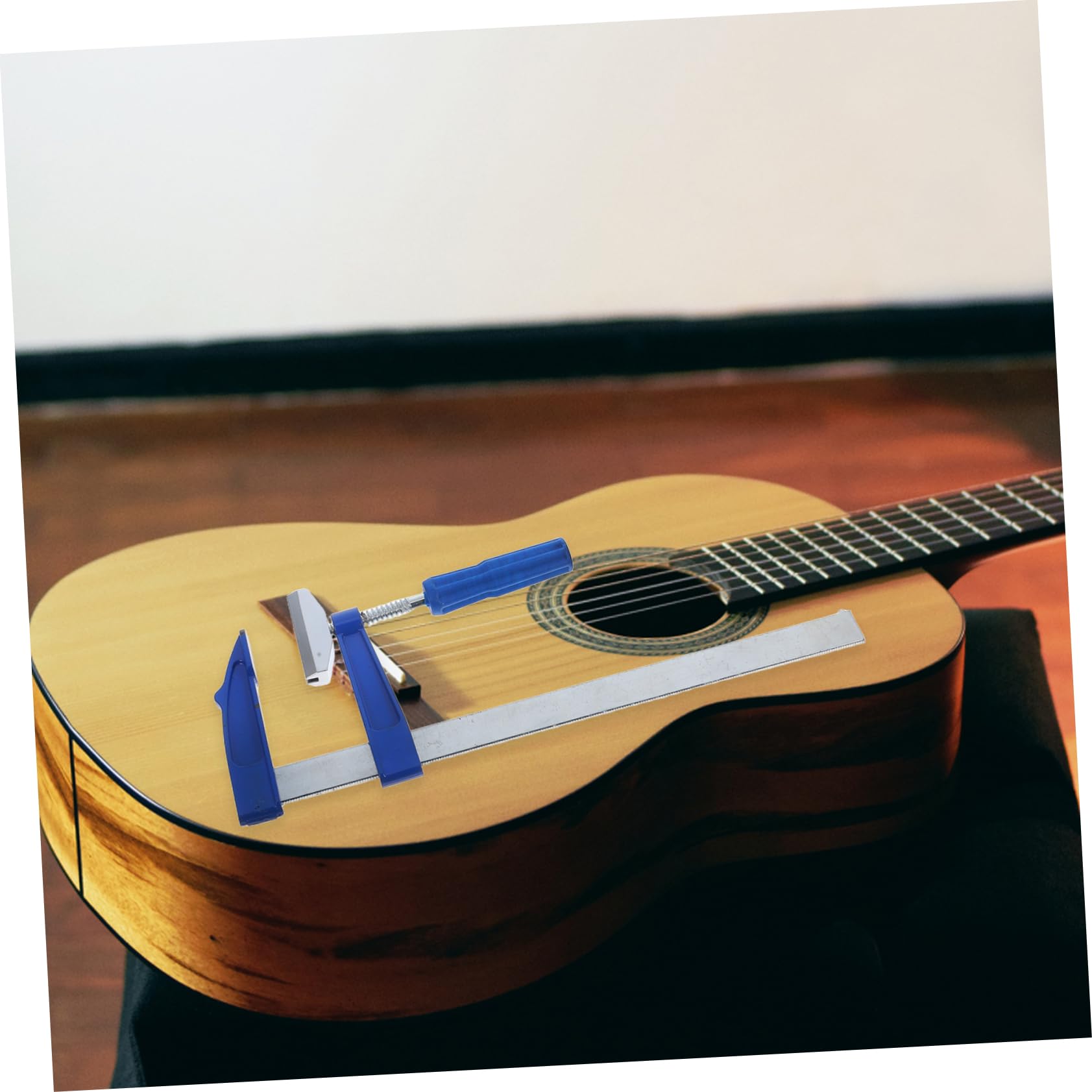 Set Utensile Pressa Tasti R200 per Chitarra Elettrica | Lavorazione Artigianale, Metallo e Legno, Blu, 1 Pezzo Soundhole in Legno e Chiave