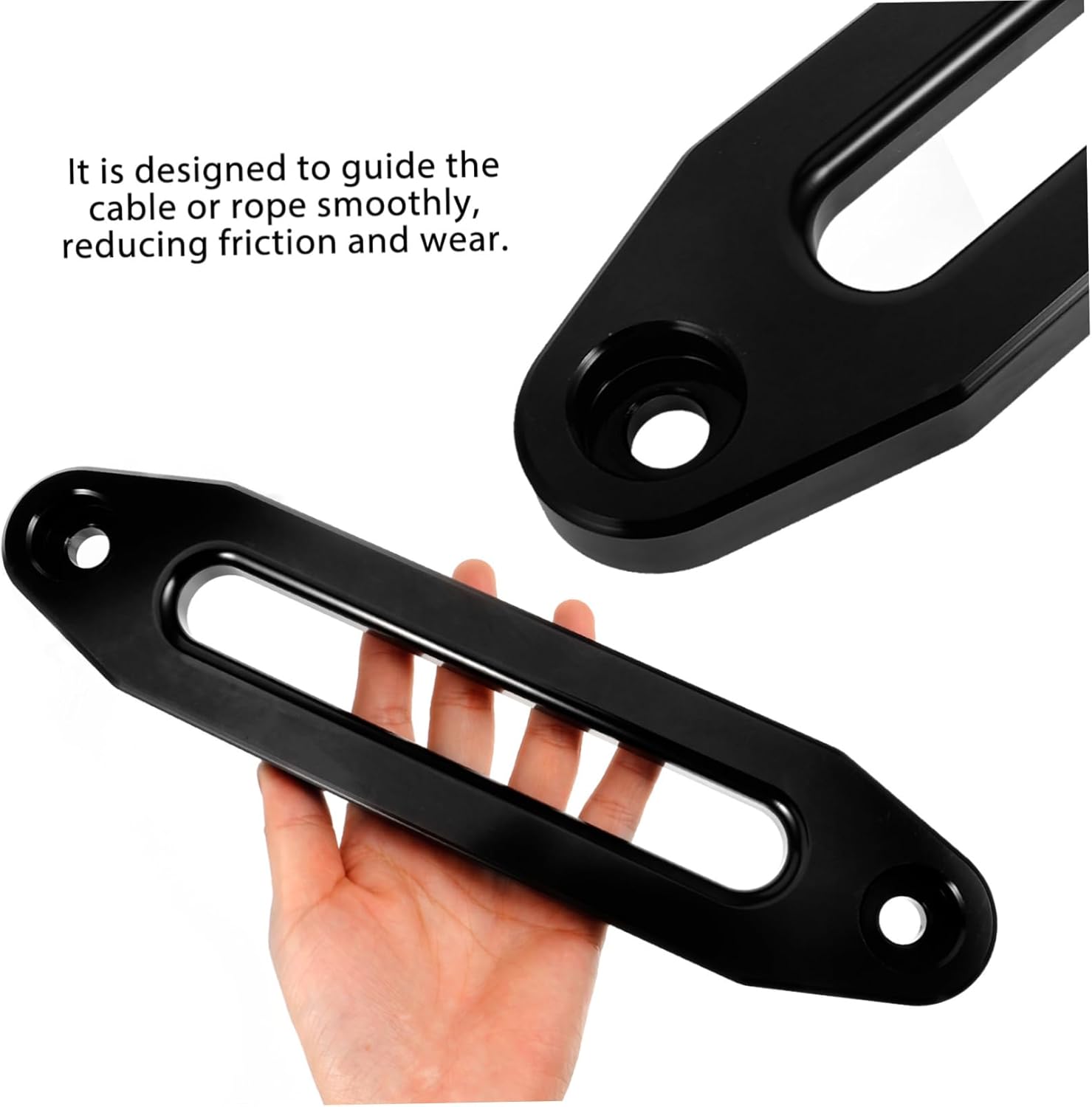 Winch for Synthetic Rope and Steel Cable 10'' Guide Mount Easy Setup and Anti-Tangle Design